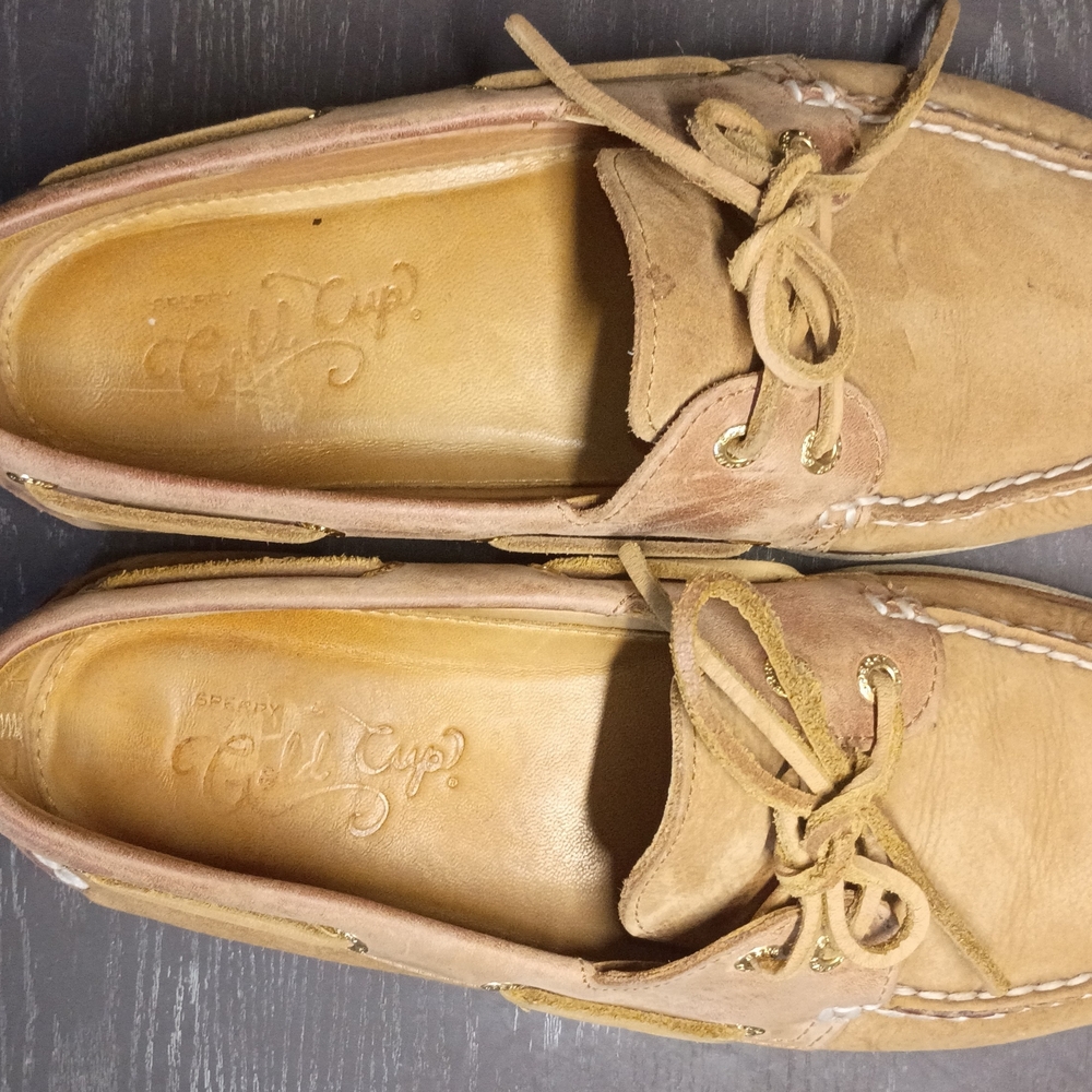 Sperry GOLD CUP Men's 10M Light Brown Leather Boat Shoes.  Like NEW!!! - Picture 5 of 6